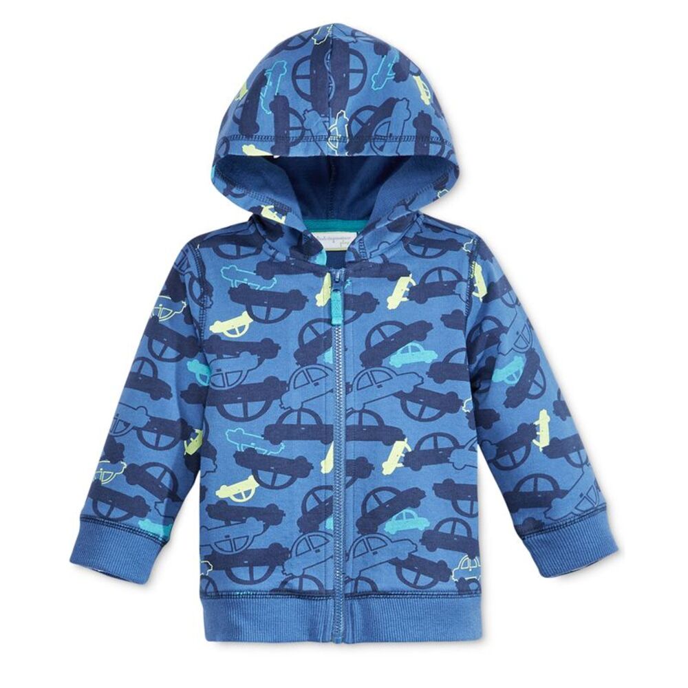 First Impressions Baby Boys Car-Print Zip-Up Hoodie